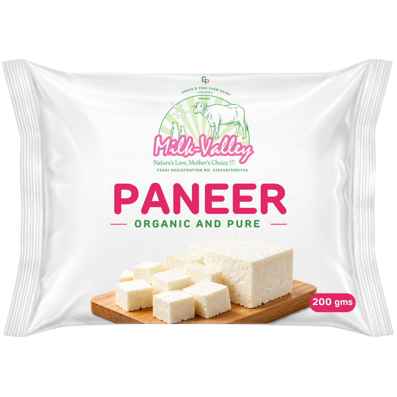 Cow Paneer Cow Milk Raw LF 200 grams-Bronze +